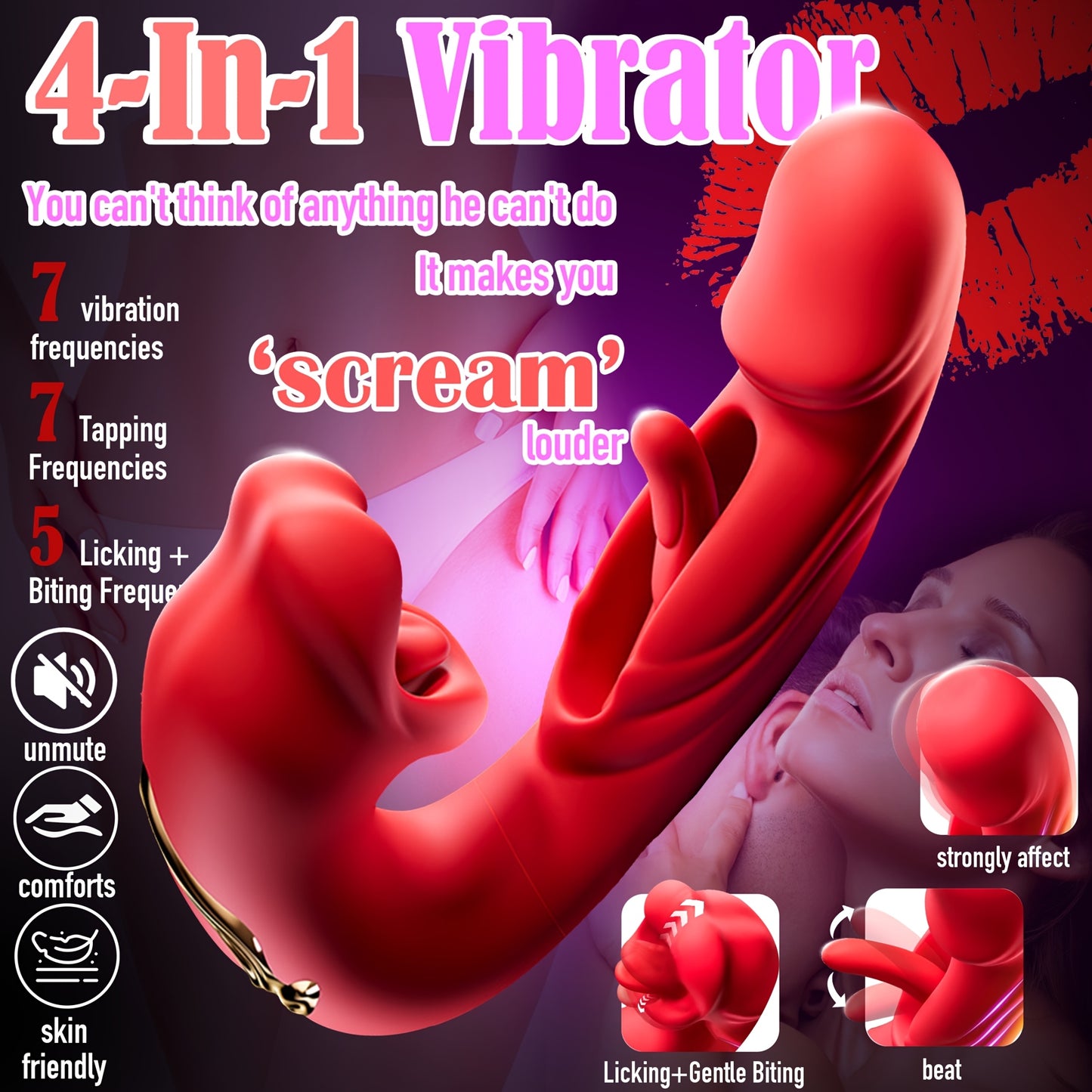 Lip Service — Licking & Tapping Vibrator